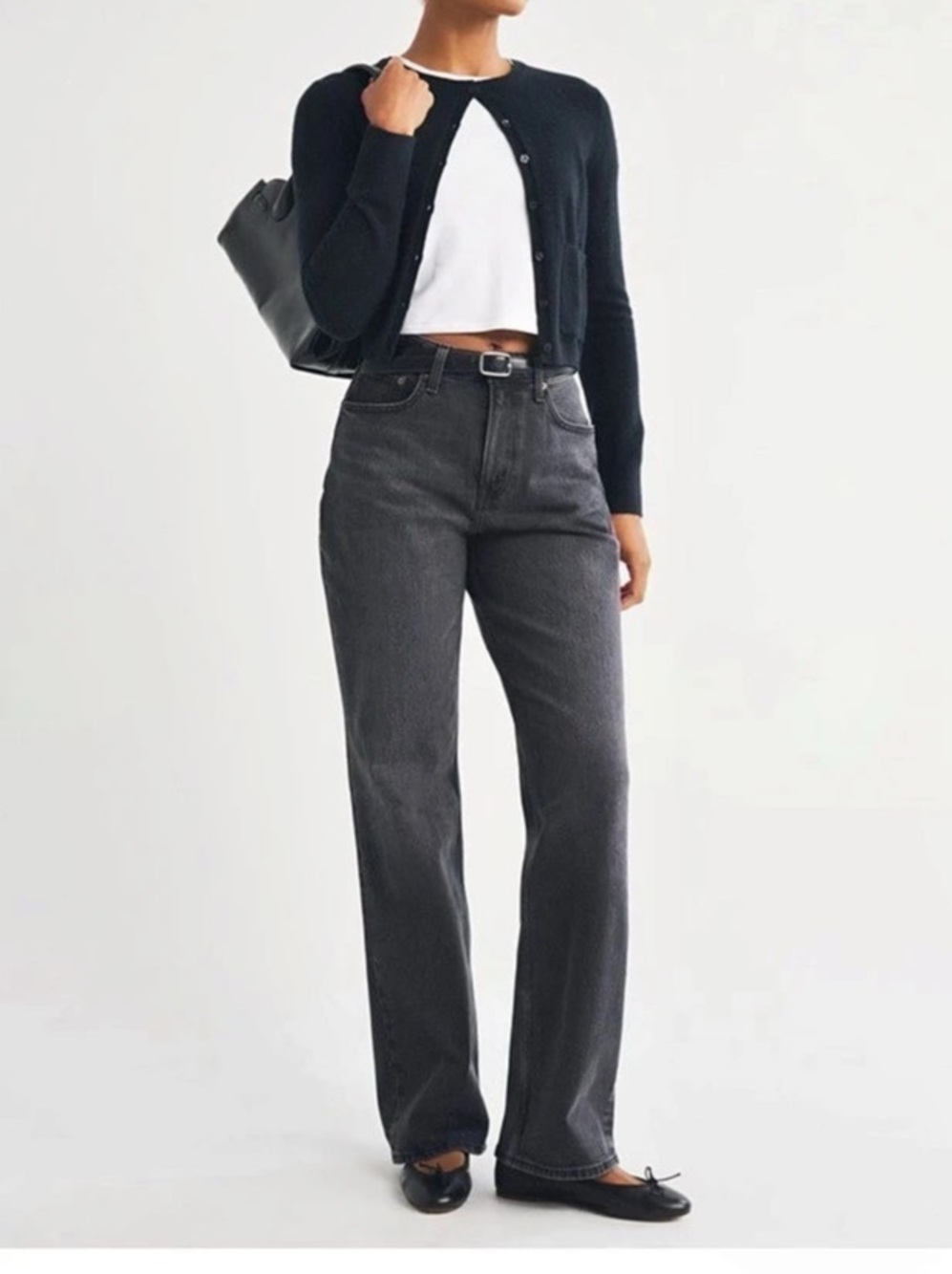 Abercrombie & Fitch Curve Love The '90s Relaxed Jean High Rise Black Jeans